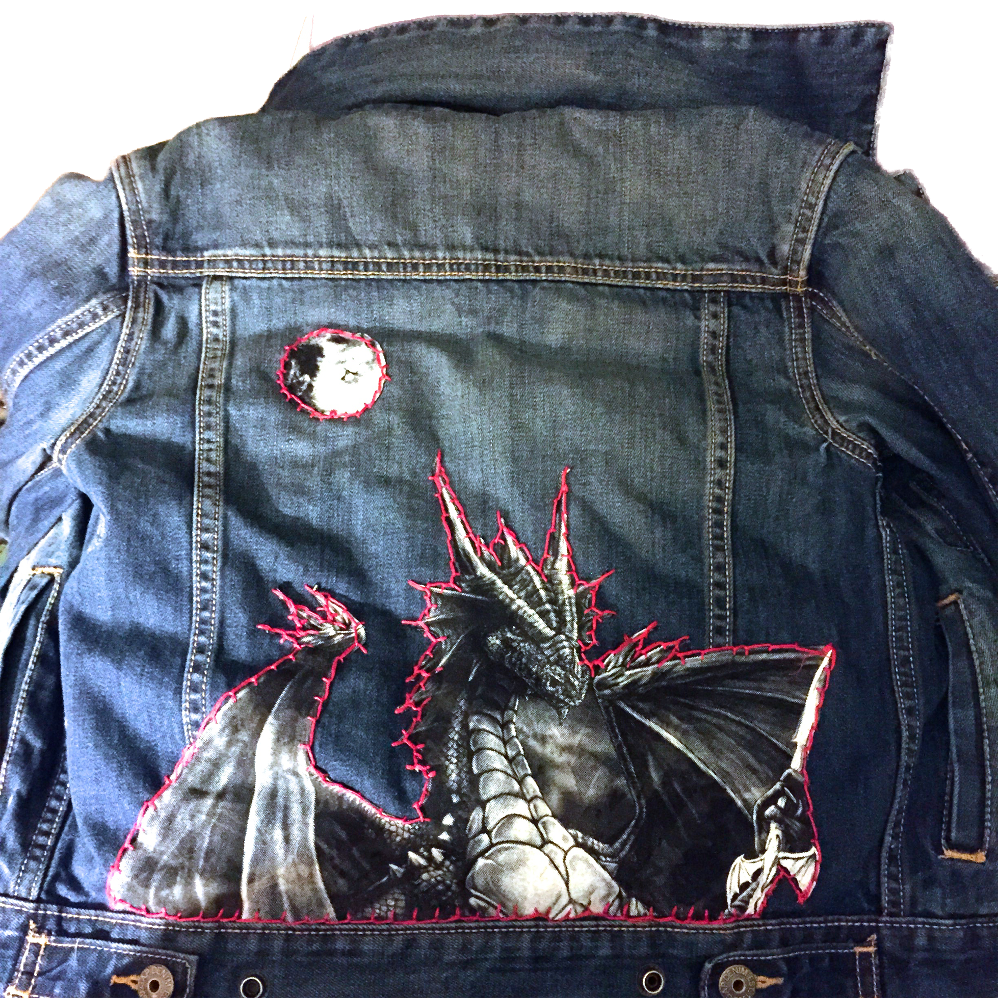 Dragon print 2025 denim jacket