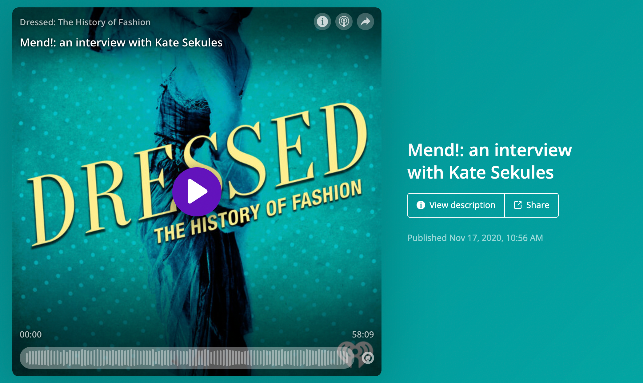 dressed history of fashion podcast Conversations with... Dressed Podcast Co-Hosts Cassidy Zachary and April Calahan